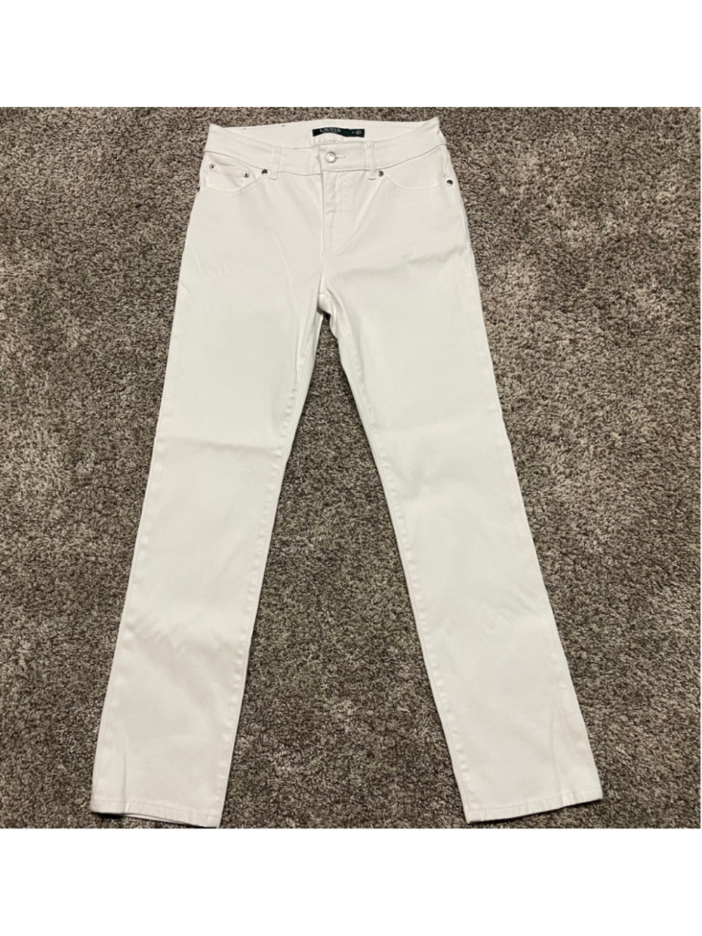 Lauren Ralph Lauren Premier Straight Leg Jeans, White, Size 4, 31” Inseam, EUC